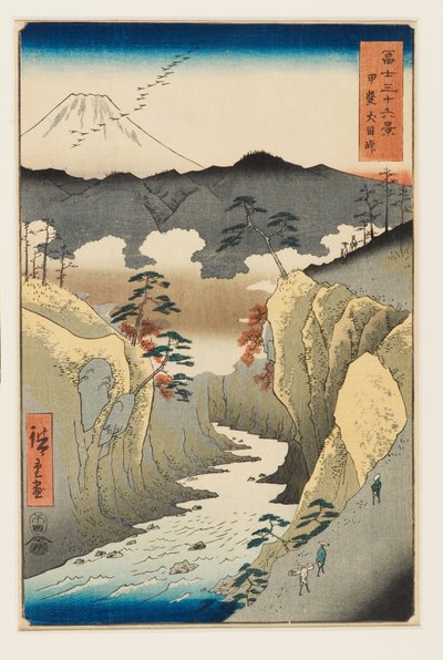 Průsmyk Inume v provincii Kai od Utagawa II Hiroshige