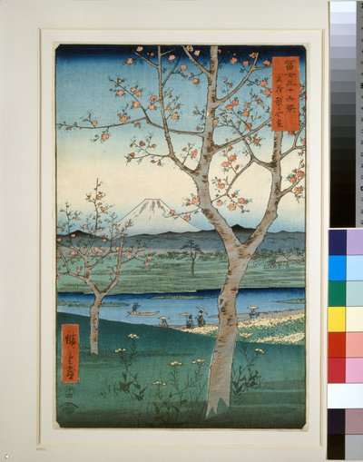 Koshigaya v provincii Musashi od Utagawa II Hiroshige