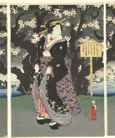 Večerní procházka podél řeky od Utagawa Kunisada (I)