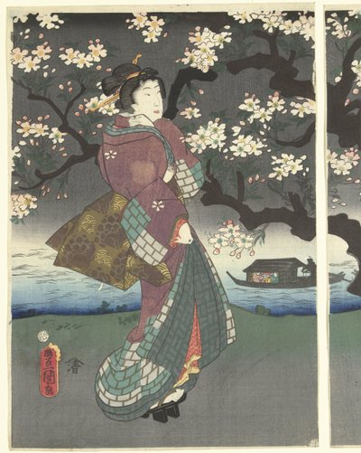 Večerní procházka podél řeky od Utagawa Kunisada (I)