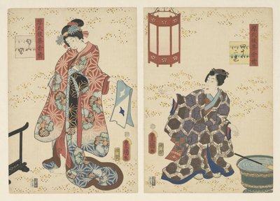 Kapitola 42, navoněný princ Trvalé dojmy z pozdní sbírky Genji (název série) od Utagawa Kunisada (I)