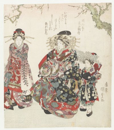 Kurtizána se dvěma služkami od Utagawa Kunisada (I)
