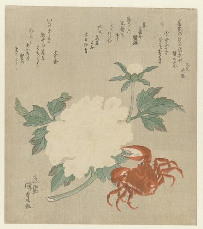 Pivoňka s krabem od Utagawa Kunisada (I)