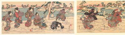 házení sněhových koulí od Utagawa Kunisada (I)