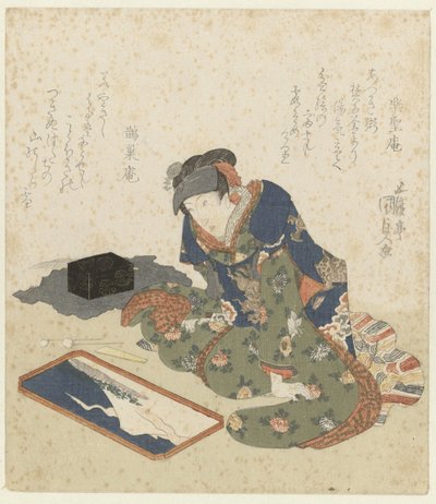 Žena dělá malbu z písku od Utagawa Kunisada (I)