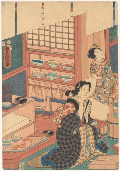 Ženy dělají obrázky (levá část) od Utagawa Kunisada (I)