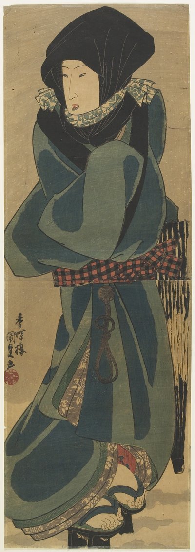 (Žena v plášti a kápi), c. 1830-1844 od Utagawa Kunisada