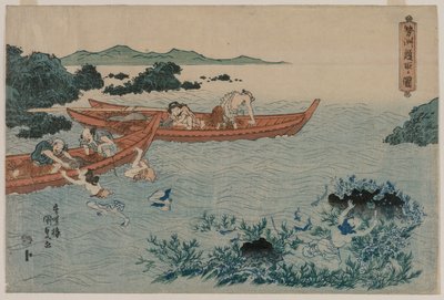 Abalone Divers u pobřeží Ise, ze série Untitled Landscape od Utagawa Kunisada