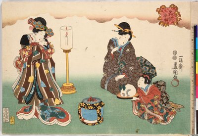 Večerní sníh Bo-setsu, ze série Osm figurálních pohledů Sugata Hakkei, ca. 1850, ca. 1850 od Utagawa Kunisada