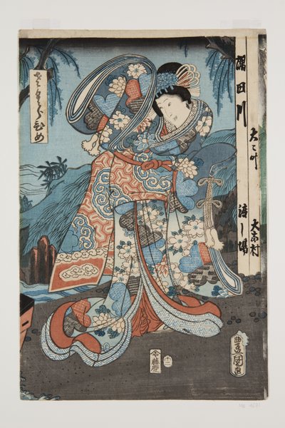 Princezna (Sakura hime) (barevný dřevotisk) od Utagawa Kunisada