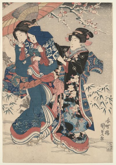 Sněhová bitva od Utagawa Kunisada