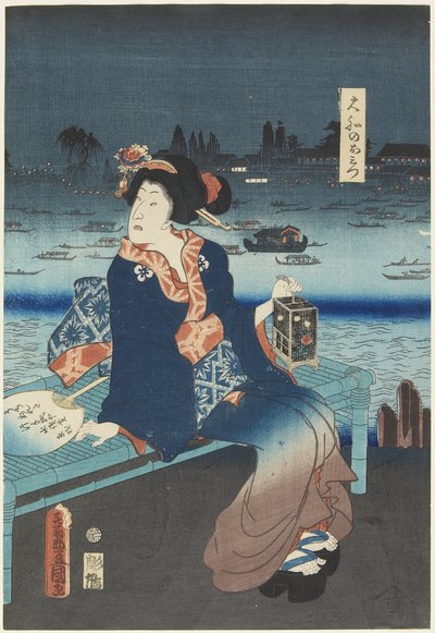 Kurtizána Omitsu z domu Yamato, duben 1862 od Utagawa Kunisada