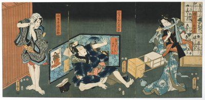Divadelní scéna, 1844 od Utagawa Kunisada