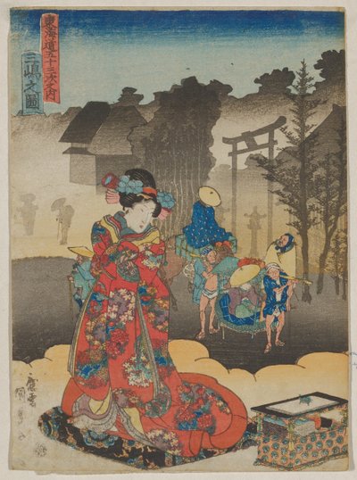 Pohled na Mišimu od Utagawa Kunisada
