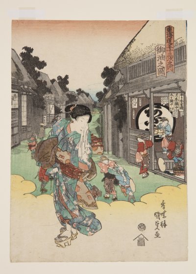 Pohled na Goyu (Goyu no zu) (barevný dřevořez) od Utagawa Kunisada