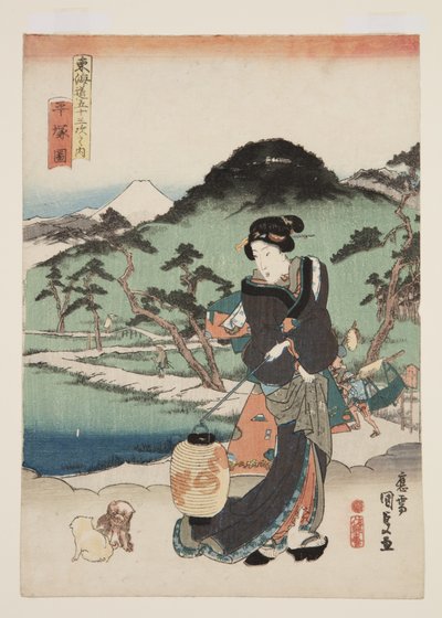 Pohled na Hiratsuku (figurka Hiratsuky) od Utagawa Kunisada