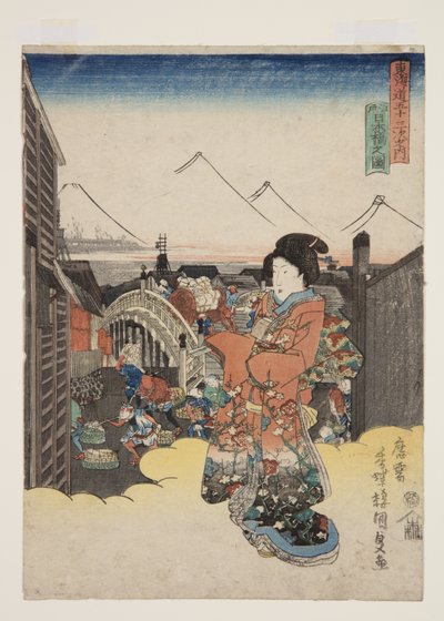 Pohled na člena Nihonbashi Eda (postava Eda Nihonbashiho) od Utagawa Kunisada