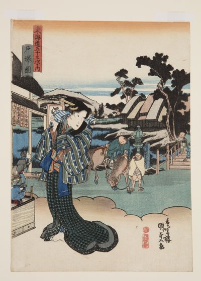 Pohled na Totsuka (Totsuka zu) (barevný dřevořez) od Utagawa Kunisada
