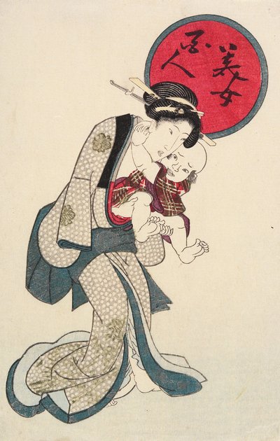 Žena držící dítě od Utagawa Kunisada