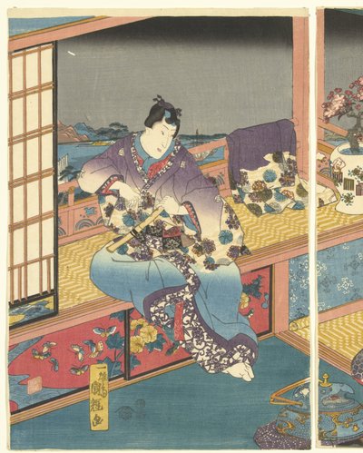 Květiny Sníh, měsíc a květiny (název série) od Utagawa Kuniteru