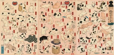 55 koček představujících 53 stanic Tokaida od Utagawa Kuniyoshi