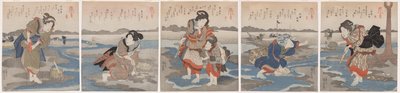 Pět obrázků odlivu od Utagawa Kuniyoshi