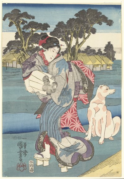 Řeka Toi Tama v provincii Settsu od Utagawa Kuniyoshi