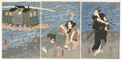 Bitva podél břehu řeky Oi od Utagawa Kuniyoshi