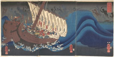 Duchové Tairů v zátoce Daimotsu od Utagawa Kuniyoshi