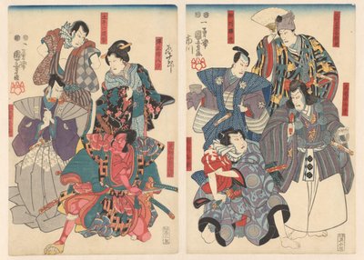 Ichikawa Danjûrô VIII v osmi různých rolích od Utagawa Kuniyoshi