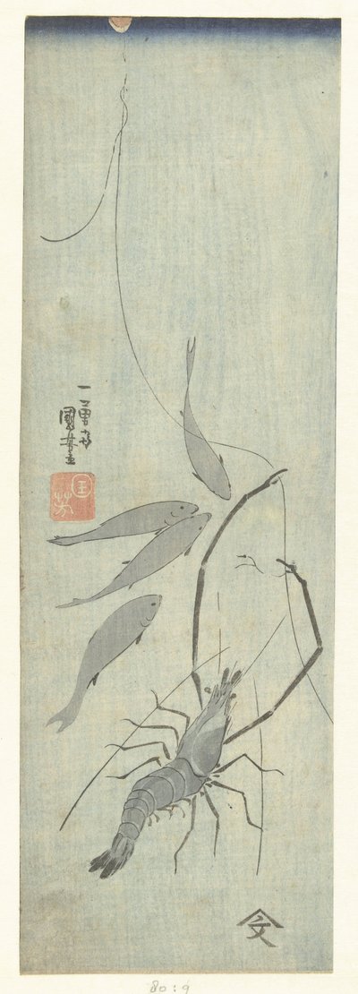 Langoše a rybičky od Utagawa Kuniyoshi