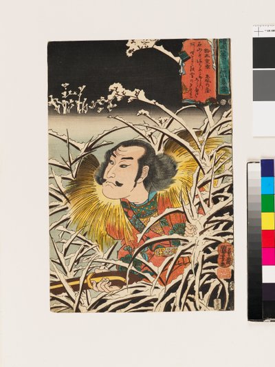 Přetrvávající sníh v Ishiyamě od Utagawa Kuniyoshi
