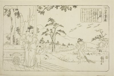 Min Ziqian (Binshiken), ze série „Dvacet čtyři vzorů synovské zbožnosti jako zrcadlo pro děti (Nijushiko doji kagami)“ od Utagawa Kuniyoshi