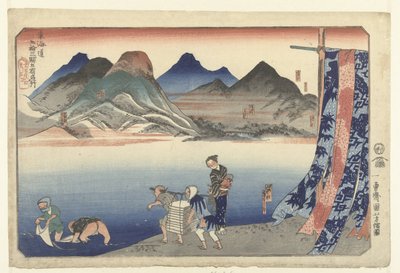 Narumi do Chiriyu Několik slavných míst podél Tokaida najednou (název série) Tokaido gojusan eki goshuku meisho (název série na objektu) od Utagawa Kuniyoshi