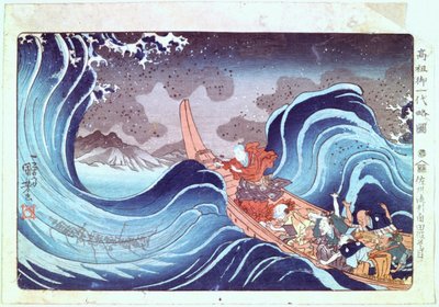 Nichiren Calming the Storm, 19. století od Utagawa Kuniyoshi
