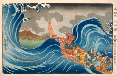 Nichiren Calming the Storm, c1830. od Utagawa Kuniyoshi