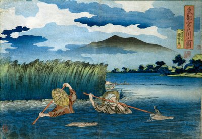Obrázek řeky Miyato od Utagawa Kuniyoshi