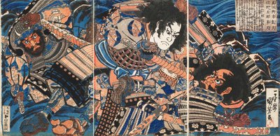 Sanadův návrh Yoichi Yoshihisa d Jindy Kagehisa, Ka 1835. od Utagawa Kuniyoshi