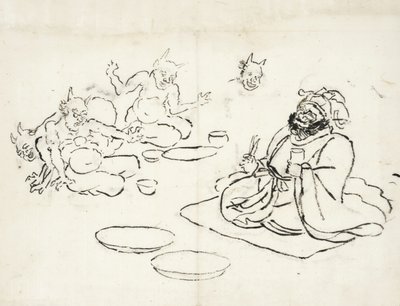 Skica démonů bavících krále pekla od Utagawa Kuniyoshi