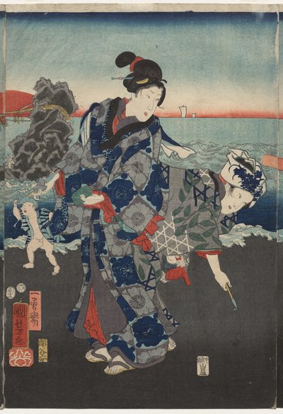 Východ slunce v zálivu Futami od Utagawa Kuniyoshi
