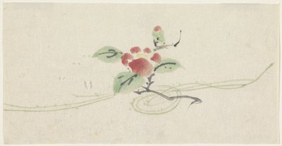 Větev s červenou kamélií od Utagawa Kuniyoshi