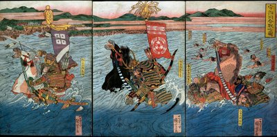 Te Trest t et Uji River (postava z bitvy Ujigawa), c. 1831-32 od Utagawa Kuniyoshi