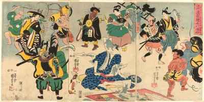 The Extraordinary Phenomenon of the Popular Otsu Picture (Tokini otsue kidai no maremono) od Utagawa Kuniyoshi