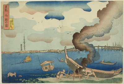 Pohled na Mitsumata ve východním hlavním městě (Toto Mitsumata no zu), ze série "Pohledy na východní hlavní město (Toto no zu)" od Utagawa Kuniyoshi