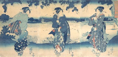 Ženy v blízkosti řeky, ca. 1850. od Utagawa Kuniyoshi