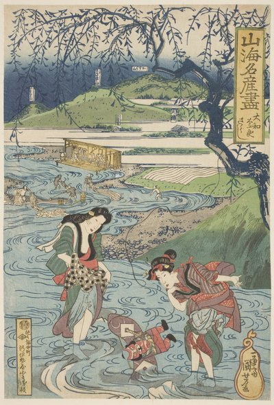 Yamato, Nara: Sarasu, asi 1833 (dřevoryt, tuš a barva na papíře) od Utagawa Kuniyoshi