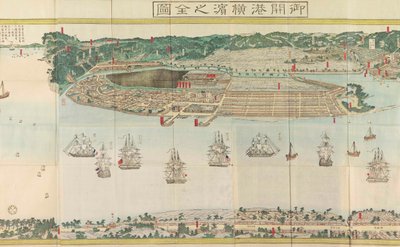Panoramatický pohled na Jokohamu, cca 1860. od Utagawa Sadahide