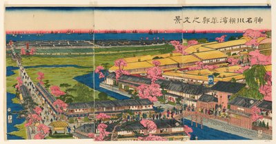 Panoramic View of Te P Wreathlete rs Člen Yokohama, Kanagawa od Utagawa Sadahide