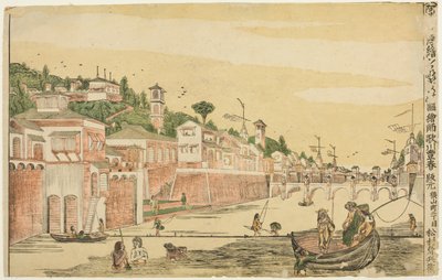 Rybaření (Senádori no zu), ze série "Holandské perspektivní obrázky (Oranda uki-e)" od Utagawa Toyoharu