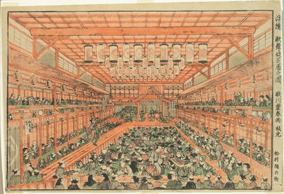 (Uki-e obrázek hry Kabuki) od Utagawa Toyoharu